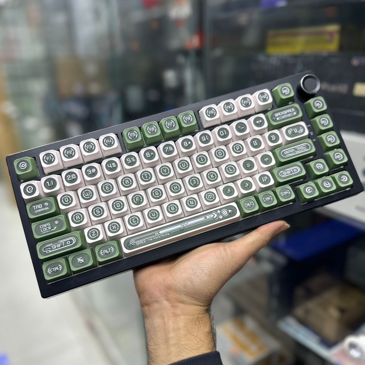 CLAVIER MECANIQUE GAMING DARK ALIEN K75 PRO WHITE-GREEN GREEN_SWITCH ARGB BT WIRELESS